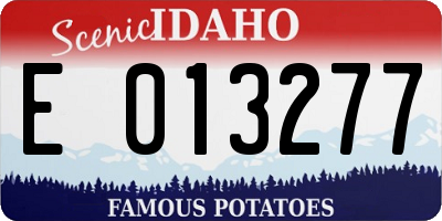 ID license plate E013277