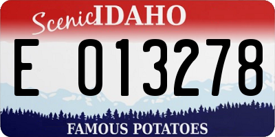 ID license plate E013278