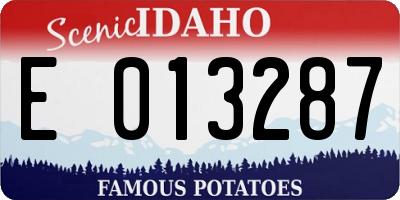 ID license plate E013287