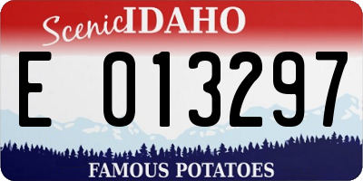 ID license plate E013297