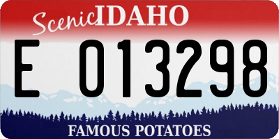 ID license plate E013298