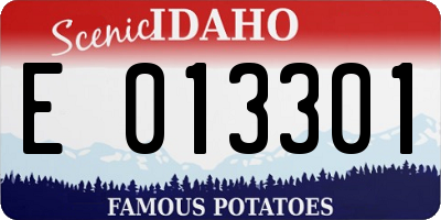 ID license plate E013301