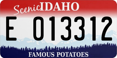 ID license plate E013312