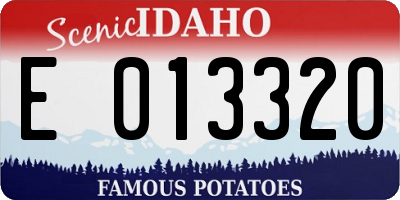 ID license plate E013320