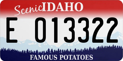 ID license plate E013322