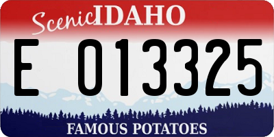 ID license plate E013325