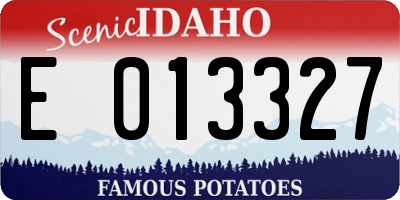 ID license plate E013327