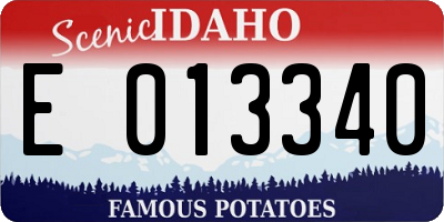 ID license plate E013340
