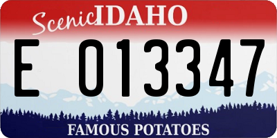 ID license plate E013347