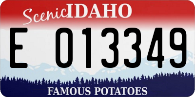 ID license plate E013349