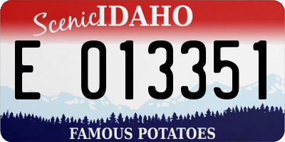 ID license plate E013351