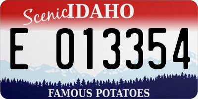 ID license plate E013354