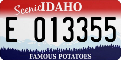 ID license plate E013355