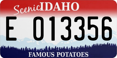 ID license plate E013356