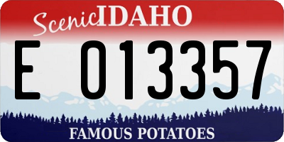 ID license plate E013357