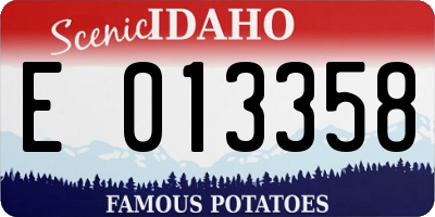 ID license plate E013358