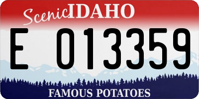 ID license plate E013359