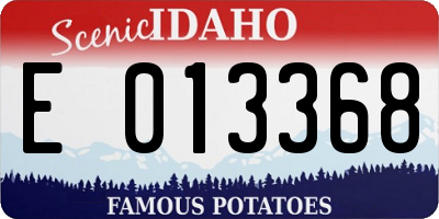 ID license plate E013368