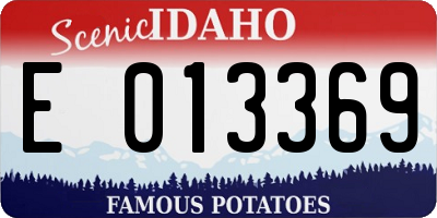 ID license plate E013369