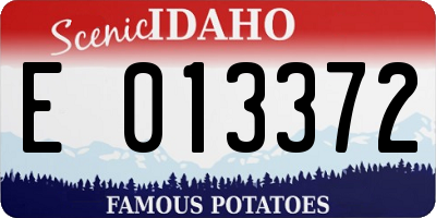 ID license plate E013372