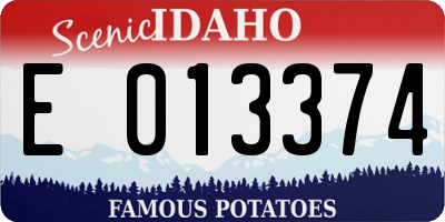 ID license plate E013374