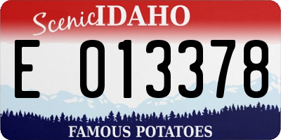 ID license plate E013378