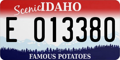 ID license plate E013380