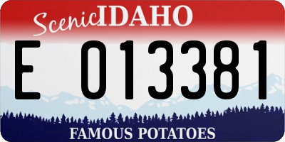 ID license plate E013381