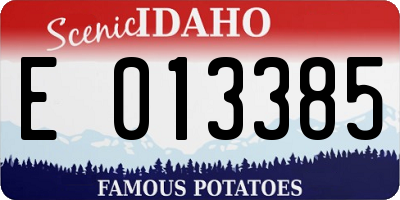ID license plate E013385