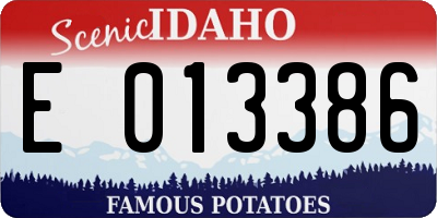 ID license plate E013386