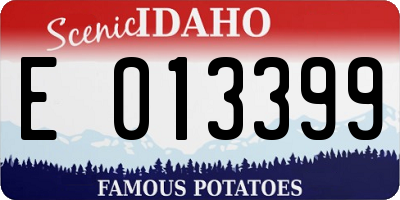 ID license plate E013399