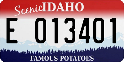 ID license plate E013401