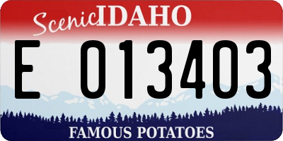 ID license plate E013403