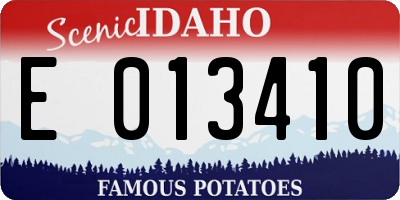 ID license plate E013410