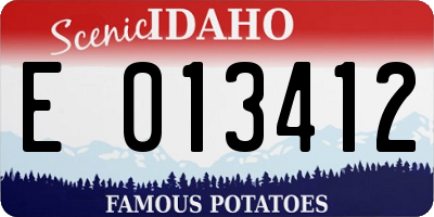 ID license plate E013412