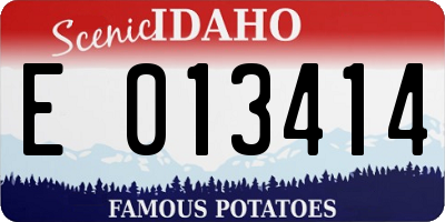 ID license plate E013414