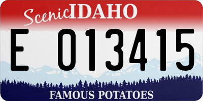ID license plate E013415