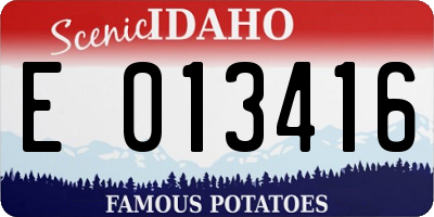ID license plate E013416