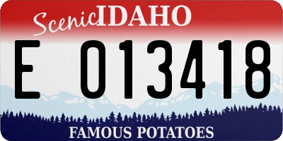 ID license plate E013418