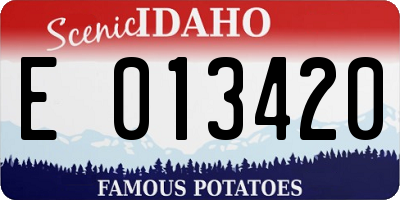 ID license plate E013420