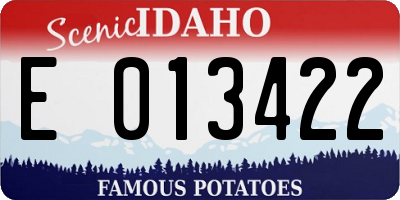 ID license plate E013422