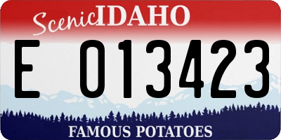 ID license plate E013423