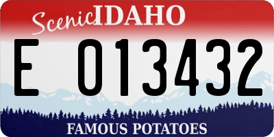 ID license plate E013432