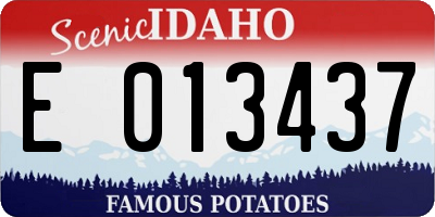 ID license plate E013437