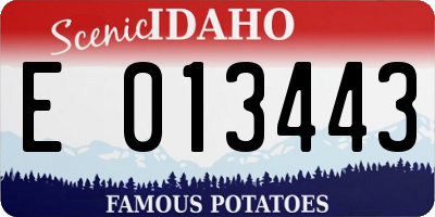 ID license plate E013443