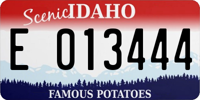 ID license plate E013444
