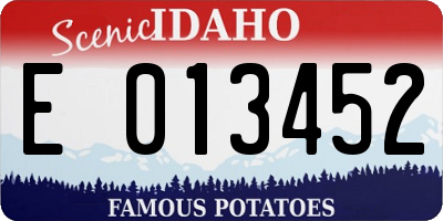 ID license plate E013452