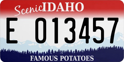 ID license plate E013457