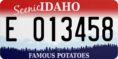 ID license plate E013458