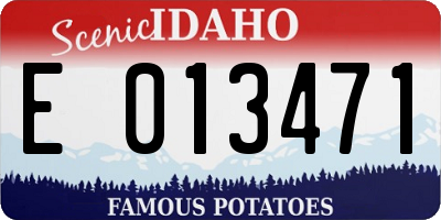 ID license plate E013471